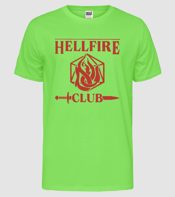 hellfire club 85 model verde neon pe tricou