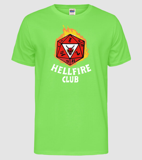 hellfire club roll dice model verde neon pe tricou