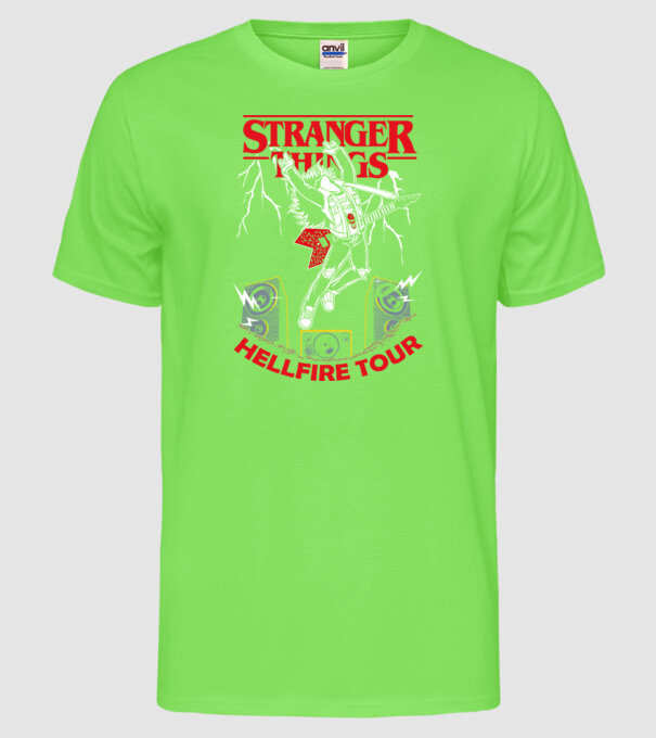 HELLFIRE TOUR model verde neon pe tricou