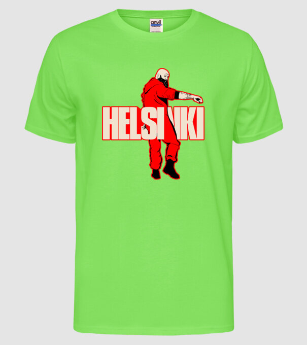 helsinki la casa de papel model verde neon pe tricou