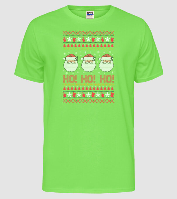 Ho-Ho-Ho model verde neon pe tricou