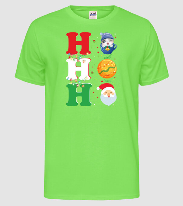 Ho-ho-ho christmas model verde neon pe tricou