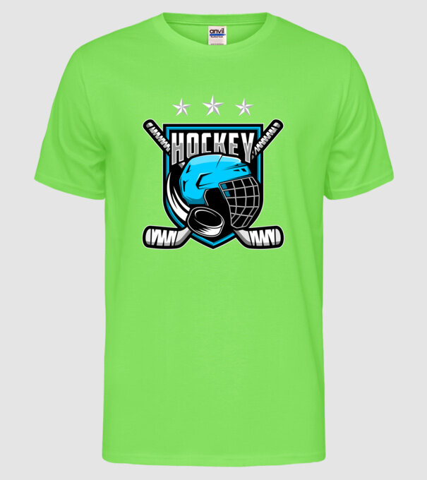 Hockey model verde neon pe tricou