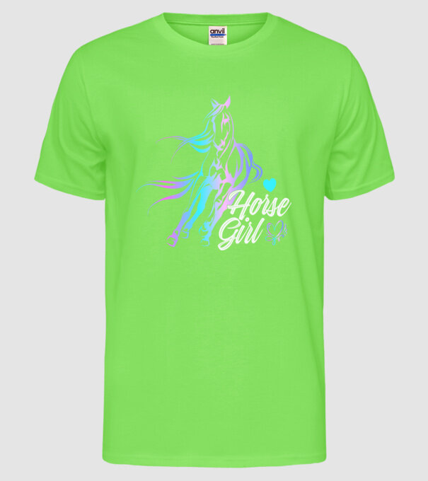 Horse girl 2 model verde neon pe tricou