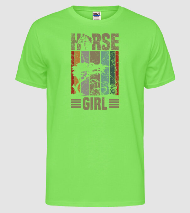 Horse girl model verde neon pe tricou