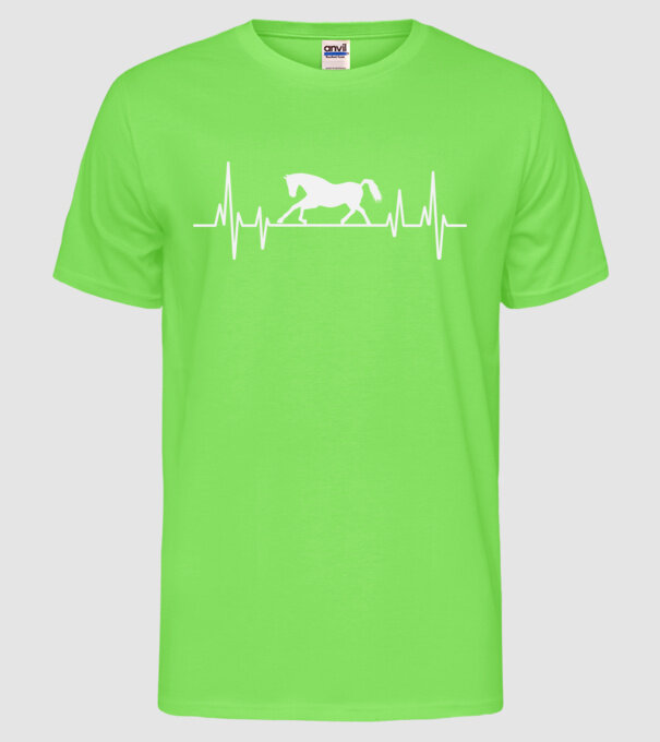 horse heartbeat model verde neon pe tricou