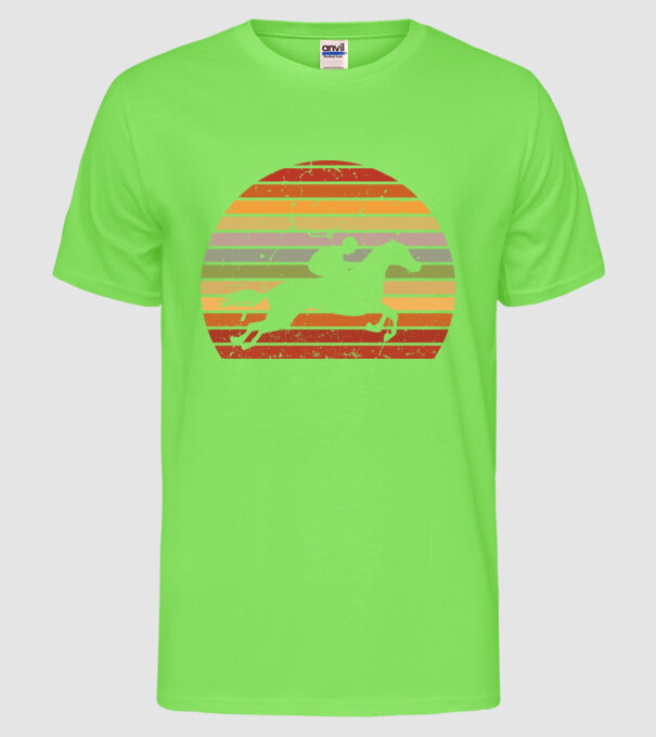 horse race model verde neon pe tricou