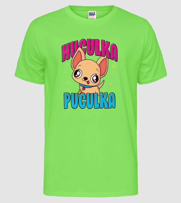 Huculka Puculka chivava model verde neon pe tricou