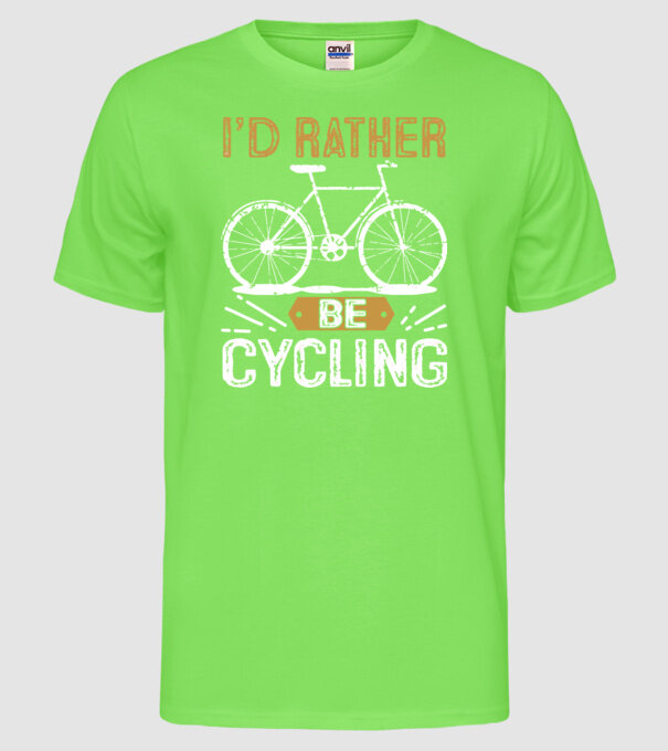 I'd rather be cycling model verde neon pe tricou