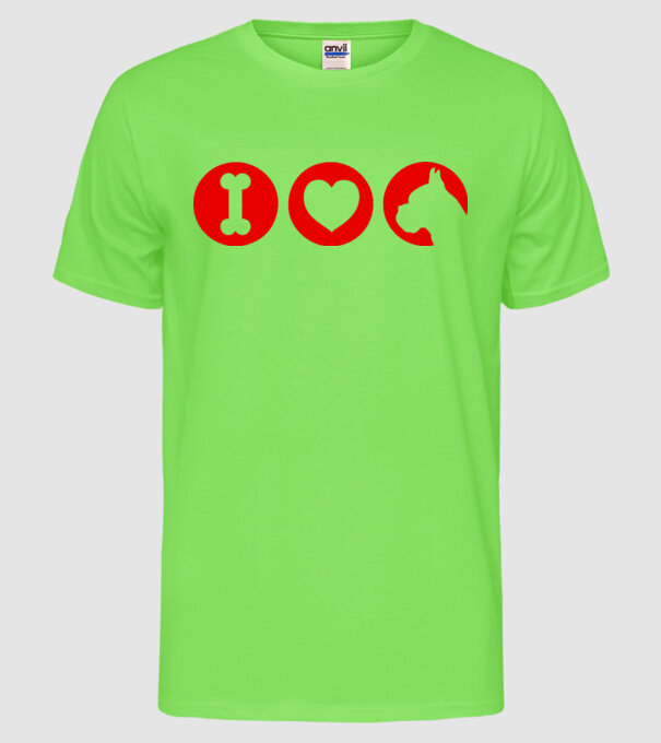 I Love Boxer model verde neon pe tricou