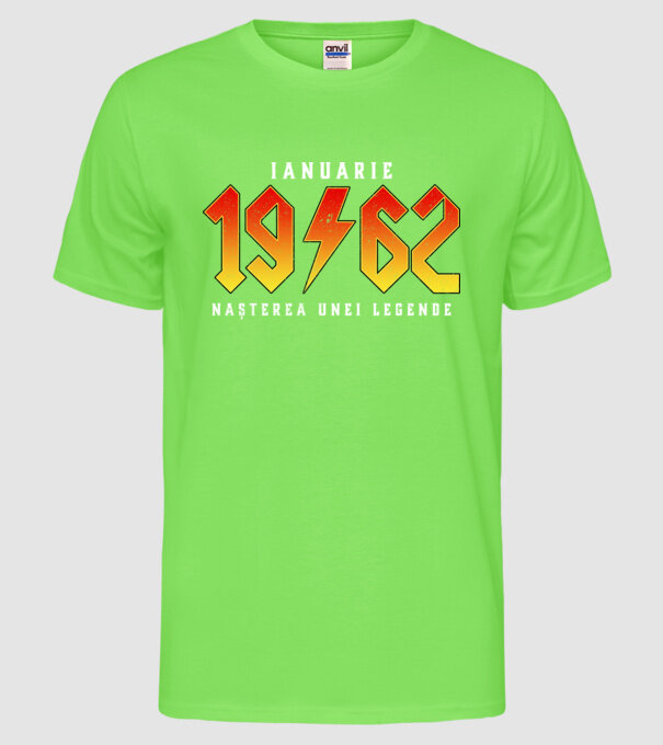 Ianuarie - 1962 - nașterea unei legende model verde neon pe tricou