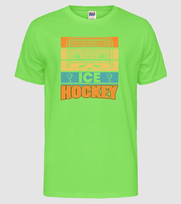 Ice Hockey model verde neon pe tricou