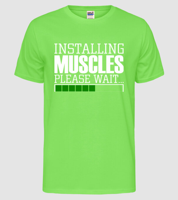 Încărcare mușchi în curs model verde neon pe tricou