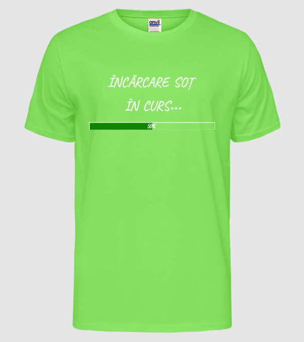 încărcare soț în curs model verde neon pe tricou