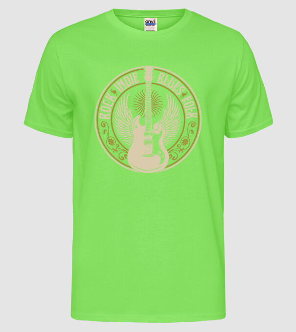 Indie rock model verde neon pe tricou