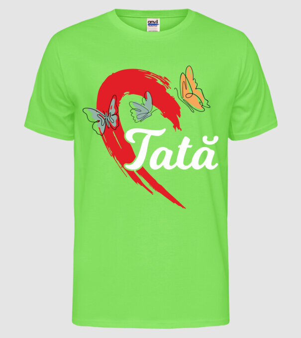 Tată model verde neon pe tricou