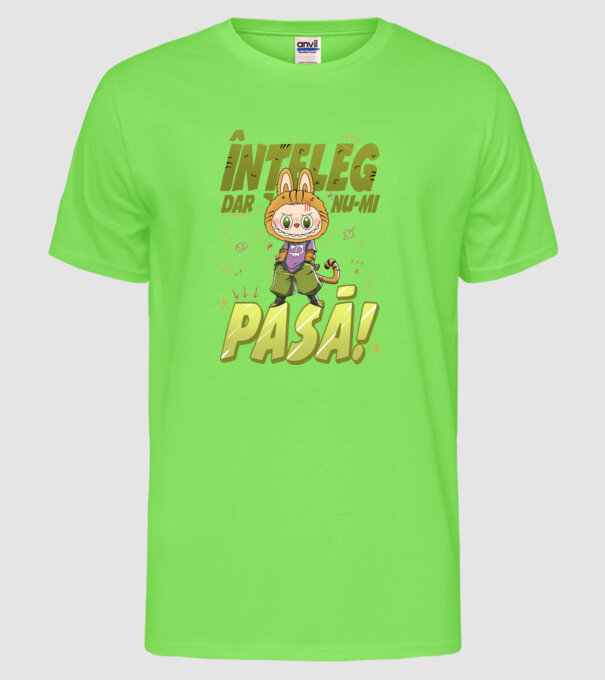 Înțeleg dar nu-mi pasă! model verde neon pe tricou