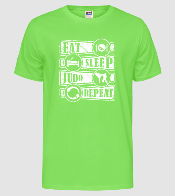 Judo model verde neon pe tricou