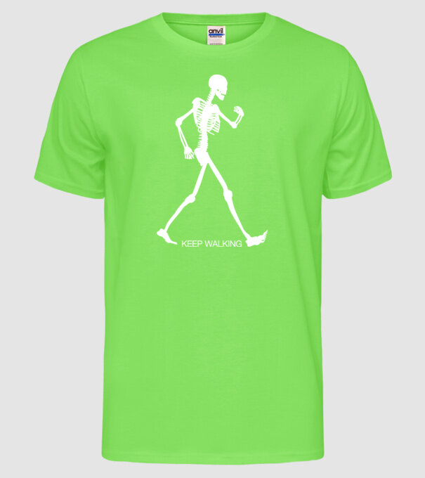 Keep Walking model verde neon pe tricou
