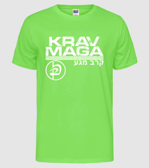 Krav Maga model verde neon pe tricou