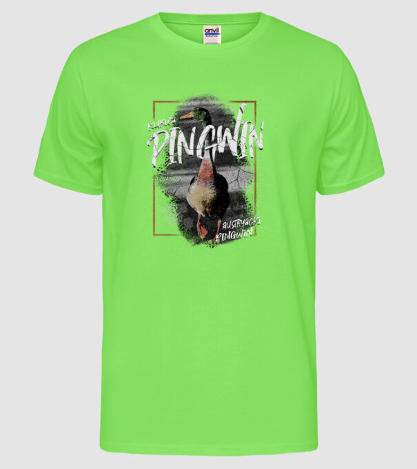 Kurwa pingwin model verde neon pe tricou