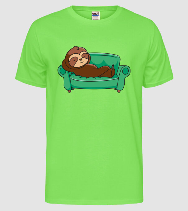 Leneș model verde neon pe tricou
