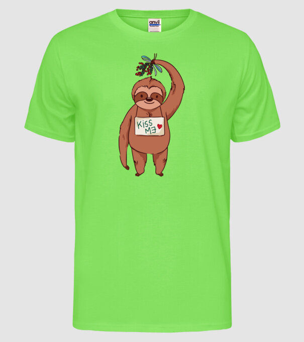Leneș model verde neon pe tricou