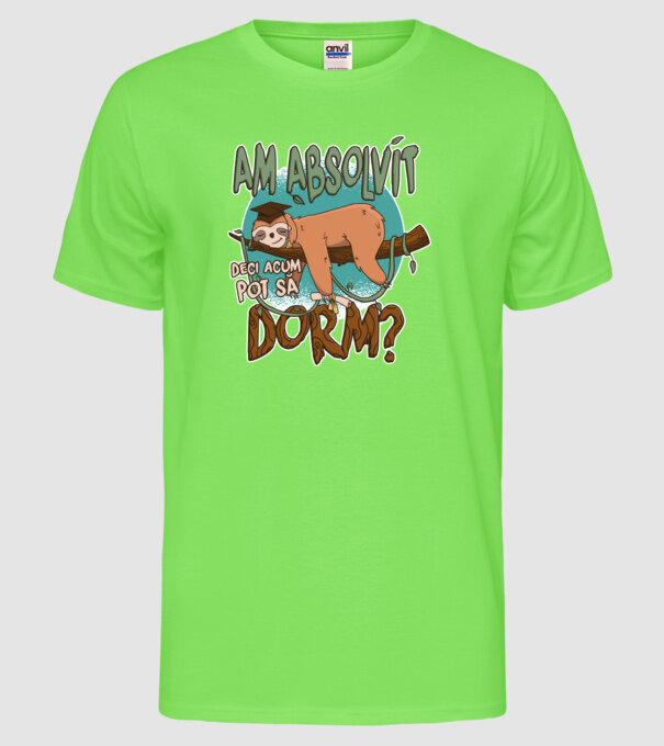 Leneș absolvent 1 model verde neon pe tricou
