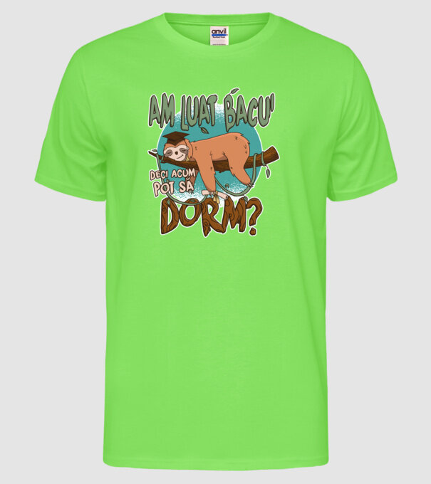 Leneș absolvent 2 model verde neon pe tricou