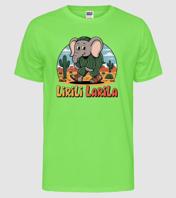 Lirili Larila model verde neon pe tricou
