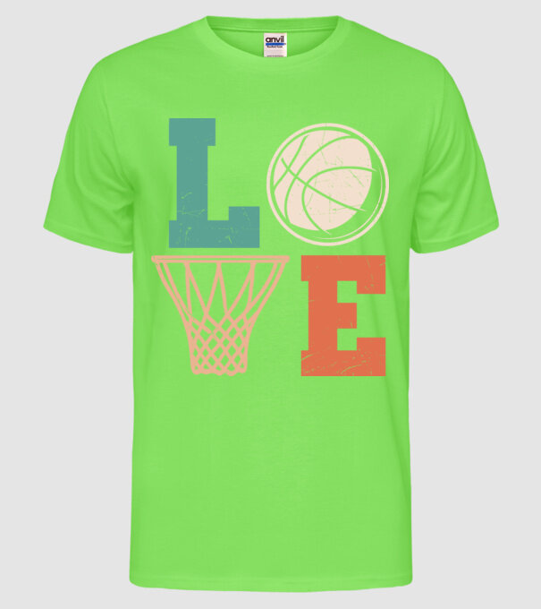 LOVE basketball model verde neon pe tricou