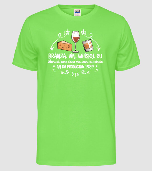 Lucruri, care devin mai buni cu vârsta 1989 35 de ani model verde neon pe tricou