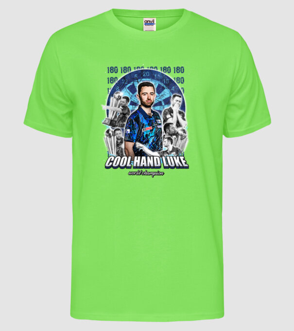 Luke Humphries World Champion model verde neon pe tricou