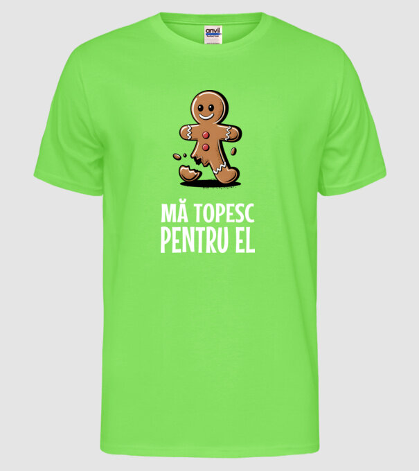 Mă topesc pentru el Negru model verde neon pe tricou