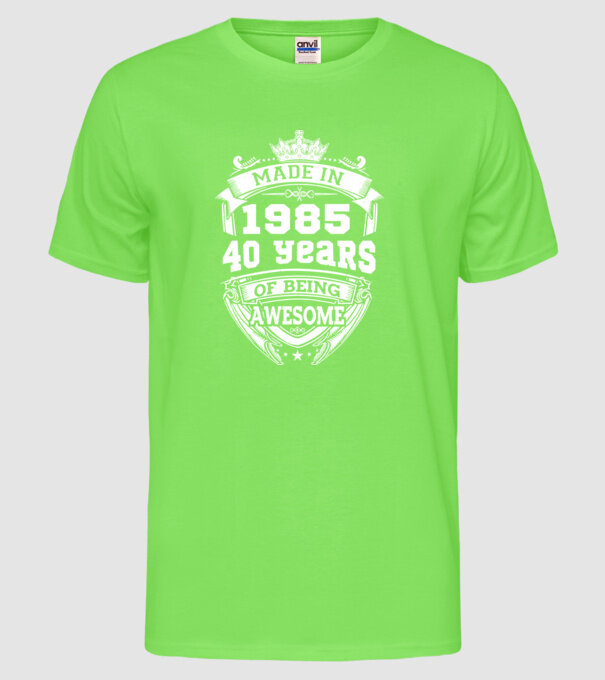 Made in awesome 1985 model verde neon pe tricou