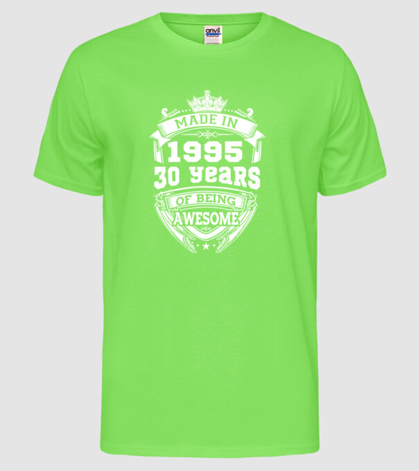 Made in awesome 1995 model verde neon pe tricou