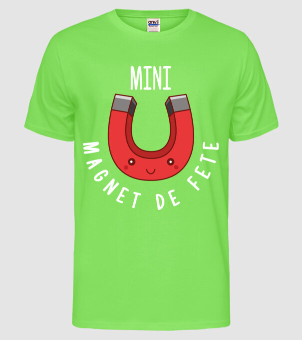 Mini magnet de fete model verde neon pe tricou