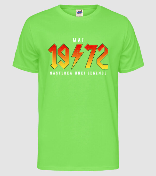 Mai - 1972 - nașterea unei legende model verde neon pe tricou
