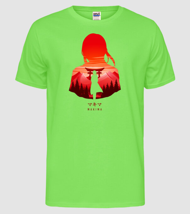 Makima model verde neon pe tricou