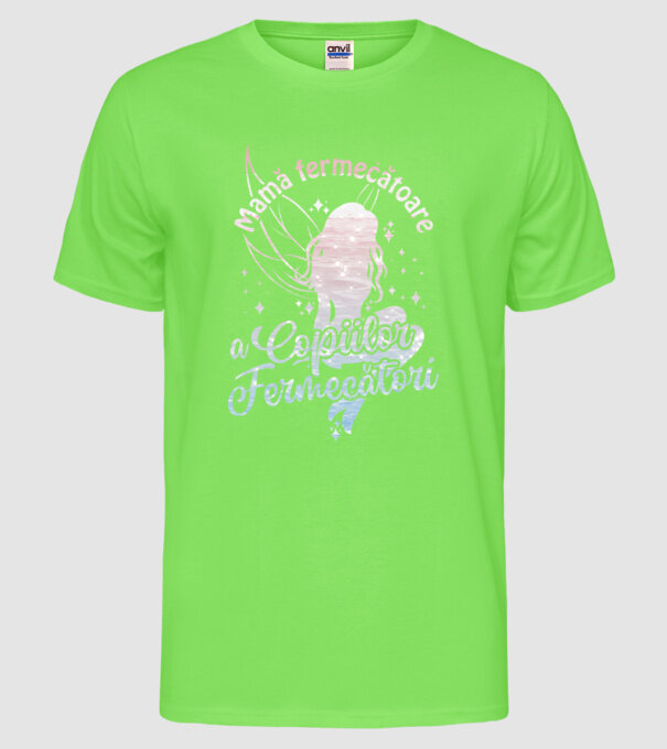 Mamă fermecătoare a copiilor fermecători model verde neon pe tricou