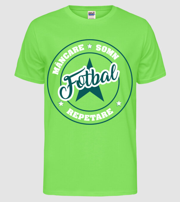 mâncare somn repetare FOTBAL model verde neon pe tricou