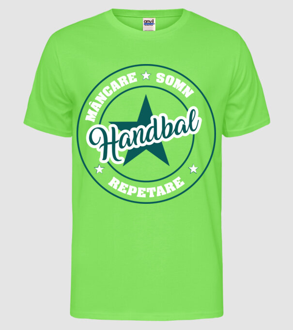 mâncare somn repetare HANDBAL model verde neon pe tricou