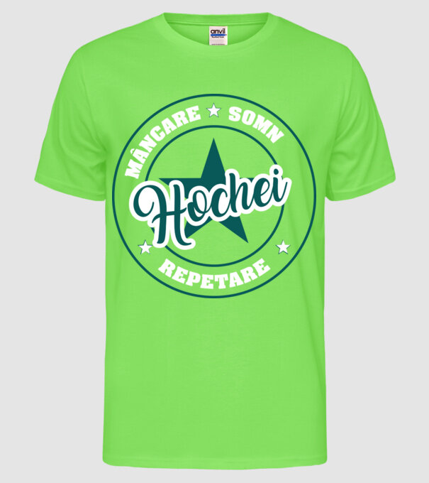 mâncare somn repetare HOCHEI model verde neon pe tricou