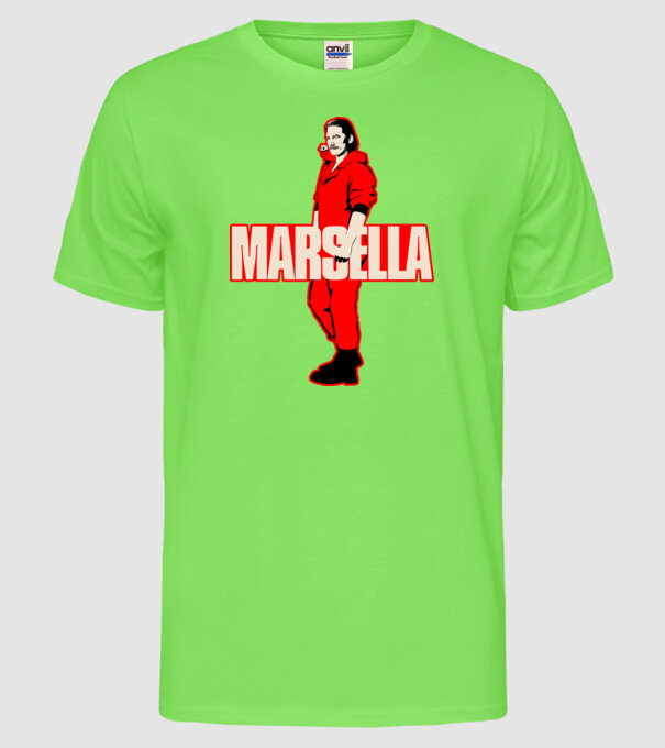 mareille la casa de papel model verde neon pe tricou