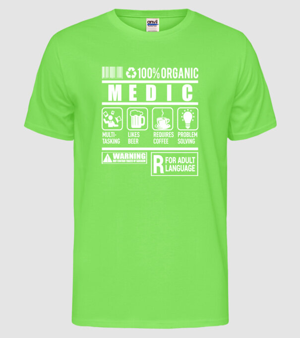 MEDIC model verde neon pe tricou