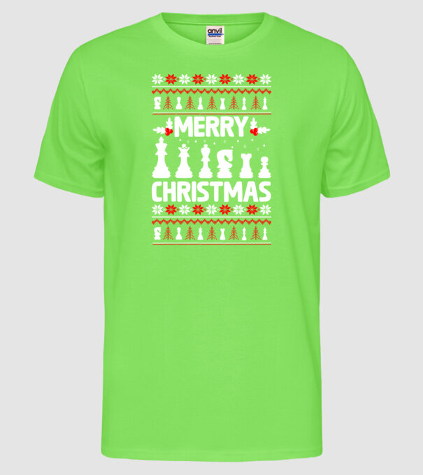 merry chessmass 2 model verde neon pe tricou