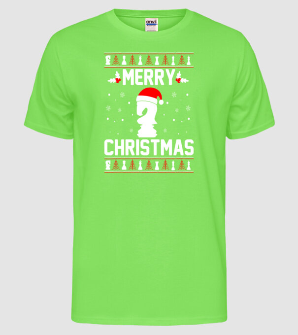 merry chessmass 3 model verde neon pe tricou