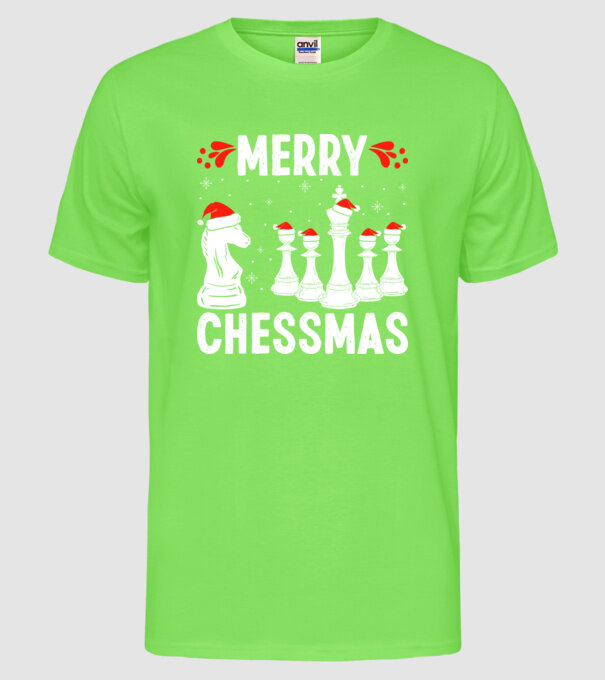 merry chessmass model verde neon pe tricou