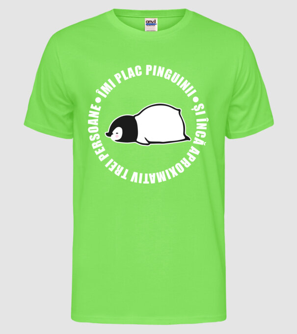 Îmi plac pinguinii - și încă aproximativ trei persoane model verde neon pe tricou
