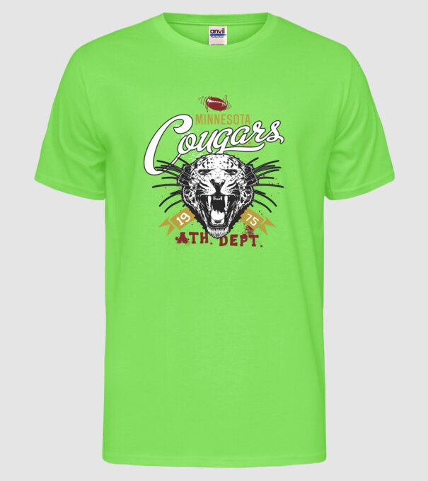 Minesota Cougars model verde neon pe tricou